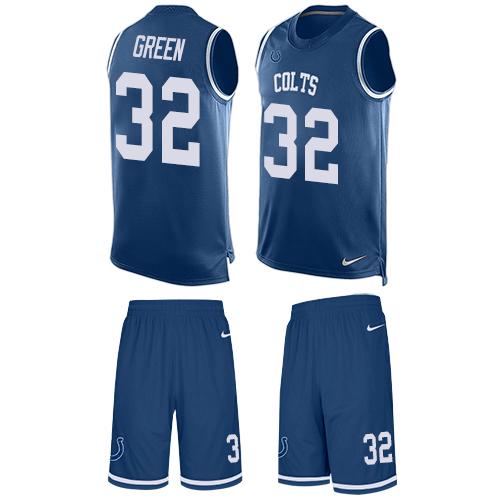 Nike Colts #32 T.J. Green Royal Blue Team Color Men's Stitched NFL Limited Tank Top Suit Jersey